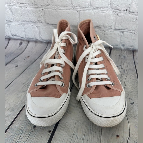 Stella McCartney Pink Canvas High-Top Sneakers size 38 - Picture 4 of 8